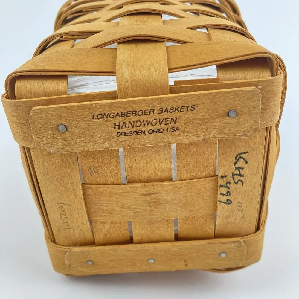 Longaberger Medium Peg Basket Set 1999 | Signed /w Protector 6